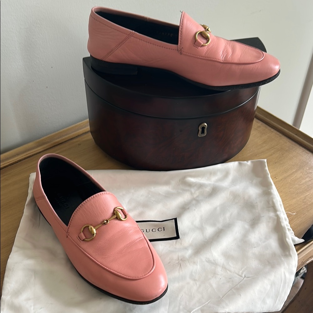 Gucci Pink Brixton Loafers